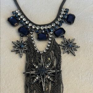STATEMENT NECKLACE - blue rhinestone